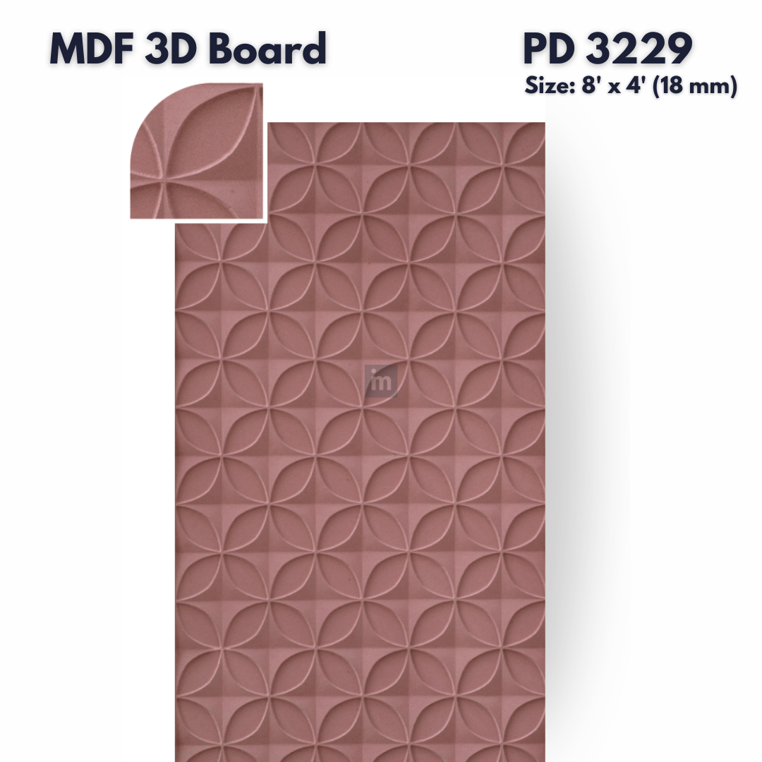 PD- 3229 - 18 MM  HDHMR MDF PANEL -  ( 8 FT X 4FT  ) - MDF 3D BOARD