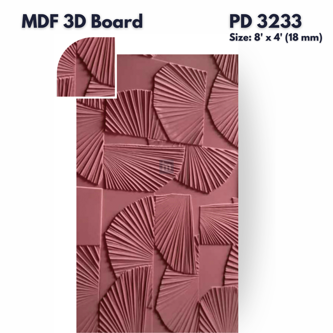 PD- 3233 - 18 MM  HDHMR MDF PANEL -  ( 8 FT X 4FT  ) - MDF 3D BOARD