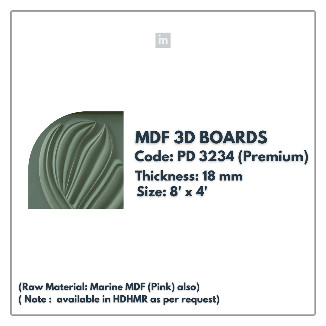 PD- 3234 - PREMIUM - 18 MM  HDHMR MDF PANEL -  ( 8 FT X 4FT  ) - MDF 3D BOARD