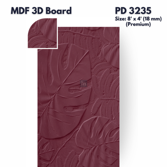 PD- 3235 - PREMIUM - 18 MM  HDHMR MDF PANEL -  ( 8 FT X 4FT  ) - MDF 3D BOARD