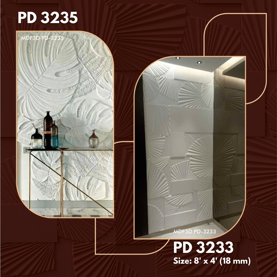 PD- 3233 - 18 MM  HDHMR MDF PANEL -  ( 8 FT X 4FT  ) - MDF 3D BOARD