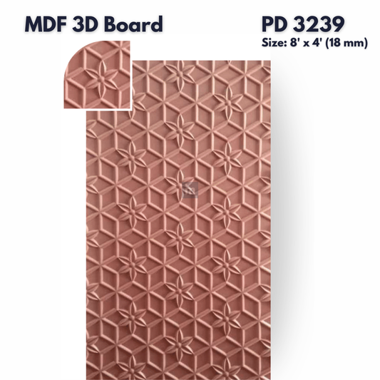 PD- 3239 - 18 MM  HDHMR MDF PANEL -  ( 8 FT X 4FT  ) - MDF 3D BOARD