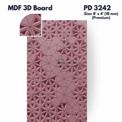 PD- 3242 - PREMIUM - 18 MM  HDHMR MDF PANEL -  ( 8 FT X 4FT  ) - MDF 3D BOARD