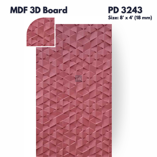 PD- 3243 - 18 MM  HDHMR MDF PANEL -  ( 8 FT X 4FT  ) - MDF 3D BOARD