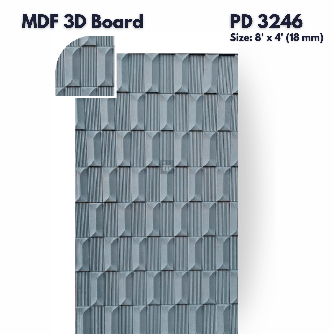 PD- 3246 - 18 MM  HDHMR MDF PANEL -  ( 8 FT X 4FT  ) - MDF 3D BOARD