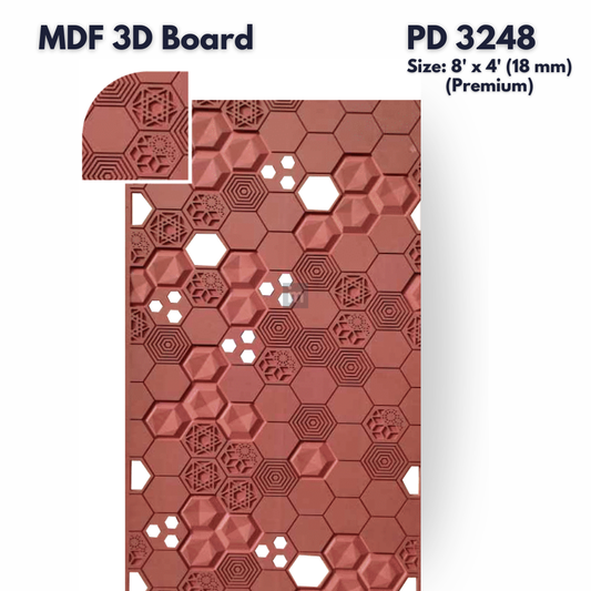 PD- 3248 - PREMIUM - 18 MM  HDHMR MDF PANEL -  ( 8 FT X 4FT  ) - MDF 3D BOARD