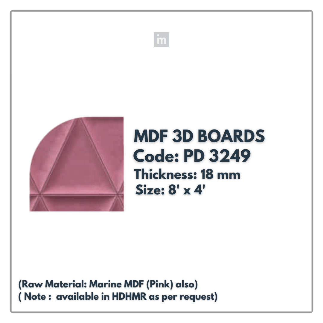 PD- 3249 - 18 MM  HDHMR MDF PANEL -  ( 8 FT X 4FT  ) - MDF 3D BOARD