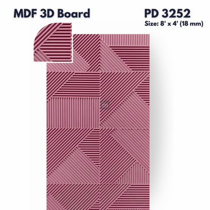 PD- 3252 - 18 MM  HDHMR MDF PANEL -  ( 8 FT X 4FT  ) - MDF 3D BOARD