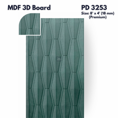 PD- 3253 - PREMIUM - 18 MM  HDHMR MDF PANEL -  ( 8 FT X 4FT  ) - MDF 3D BOARD