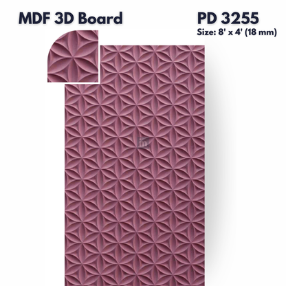 PD- 3255 - 18 MM  HDHMR MDF PANEL -  ( 8 FT X 4FT  ) - MDF 3D BOARD