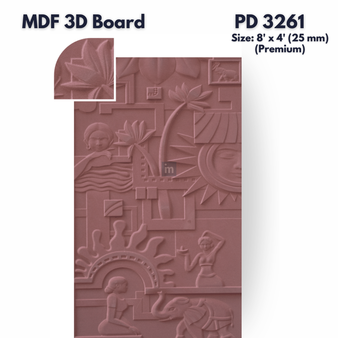 PD- 3261 -  PREMIUM -  18 MM  HDHMR MDF PANEL -  ( 8 FT X 4FT  ) - MDF 3D BOARD