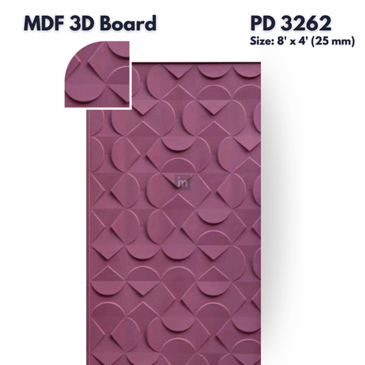 PD- 3262 - 18 MM  HDHMR MDF PANEL -  ( 8 FT X 4FT  ) - MDF 3D BOARD