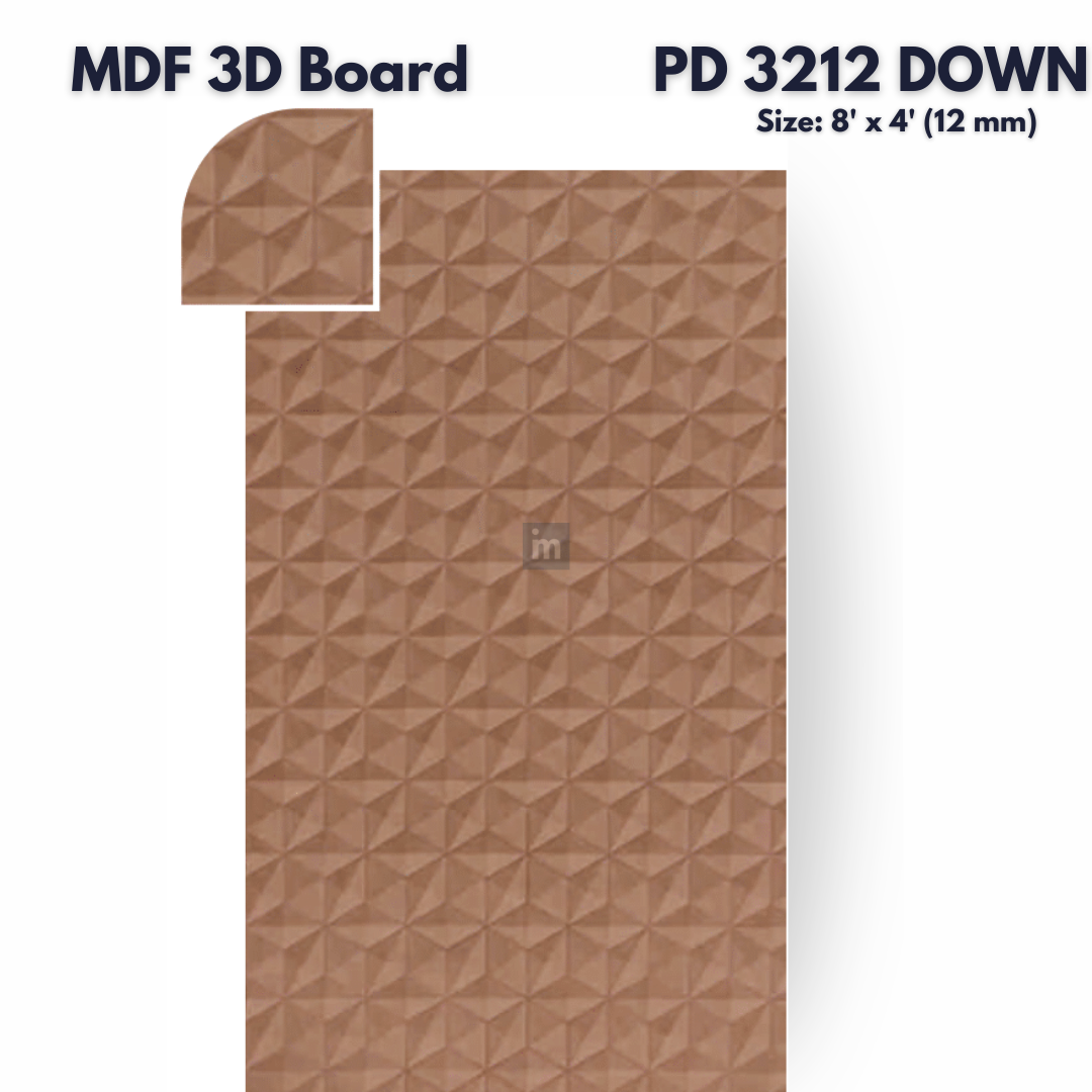 PD- 3212 - 12 MM - UP/DOWN - HDHMR MDF PANEL -  ( 8 FT X 4FT  ) - MDF 3D BOARD