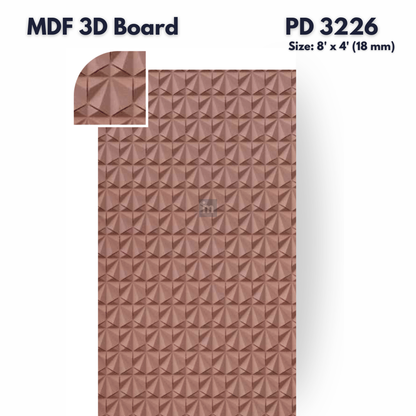 PD- 3226 - 18 MM  HDHMR MDF PANEL -  ( 8 FT X 4FT  ) - MDF 3D BOARD