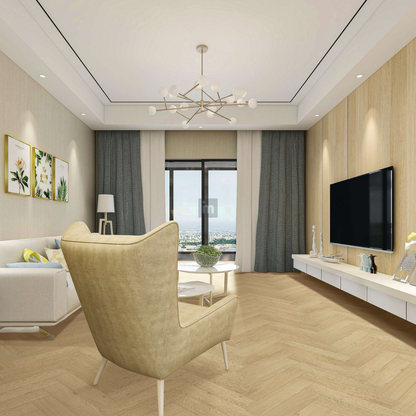 1956 - PRIMERA OAK - AC5 470MM X 95MM X 8MM - MARVEL - SPILL DEFENCE TECHNOLOGY - HERRINGBONE - LAMINATE FLOORING