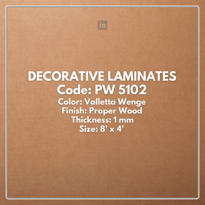PW 5102 VALLETTA WENGE  / PROPER WOOD   / DECORATIVE LAMINATE / THINK LUXURY  - 1MM - 8FT x 4FT
