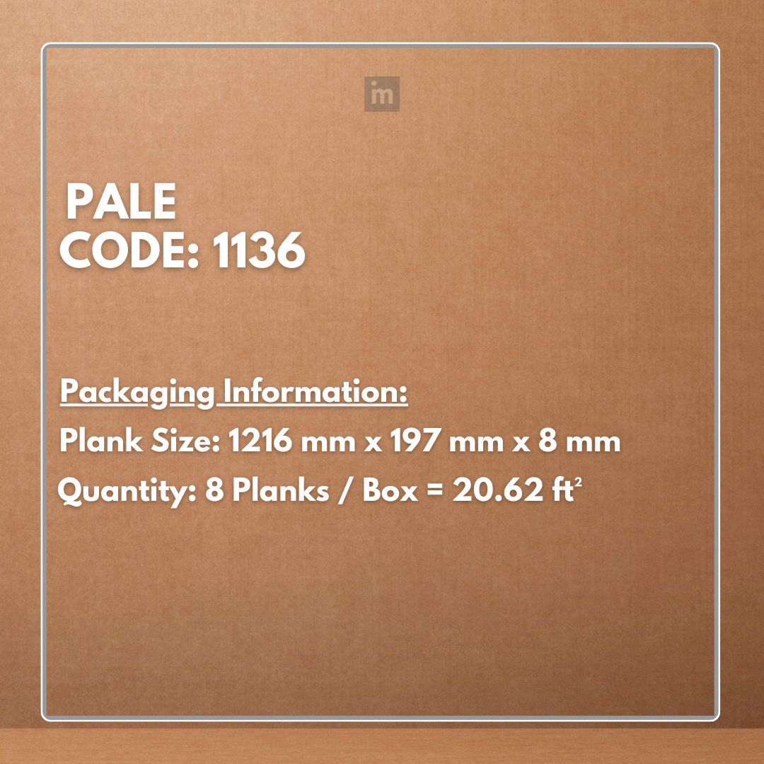 1136 - PALE - AC5 1216MM X 197MM X 8MM - ROBUST COLLECTION - LAMINATE WOODEN  FLOORING