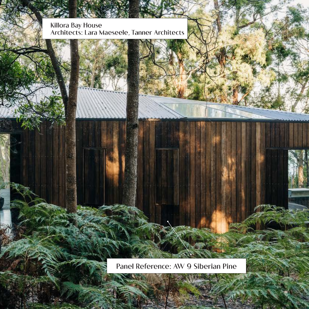 AW 9: SIBERIAN PINE / ALUCLAD SIDING BOARDS / ACP BASED LOUVERS / 9 FT x 114 MM x 16 MM