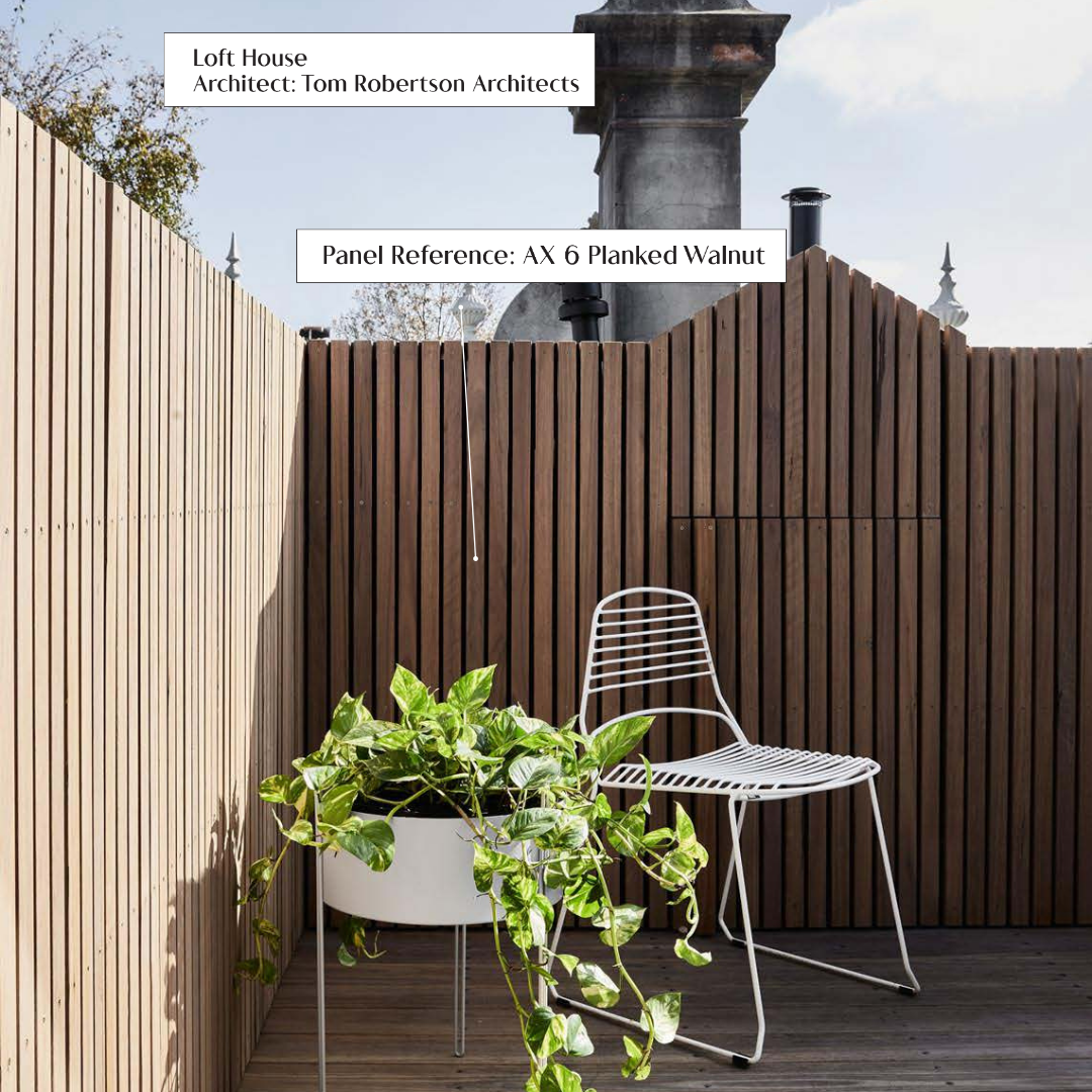 AX 6: PLANKED WALNUT / ALUCLAD LOUVERS / ACP BASED LOUVERS / 9 FT x 135 MM x 20 MM