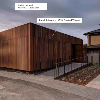 AX 6: PLANKED WALNUT / ALUCLAD LOUVERS / ACP BASED LOUVERS / 9 FT x 135 MM x 20 MM