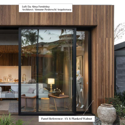 AX 6: PLANKED WALNUT / ALUCLAD LOUVERS / ACP BASED LOUVERS / 9 FT x 135 MM x 20 MM