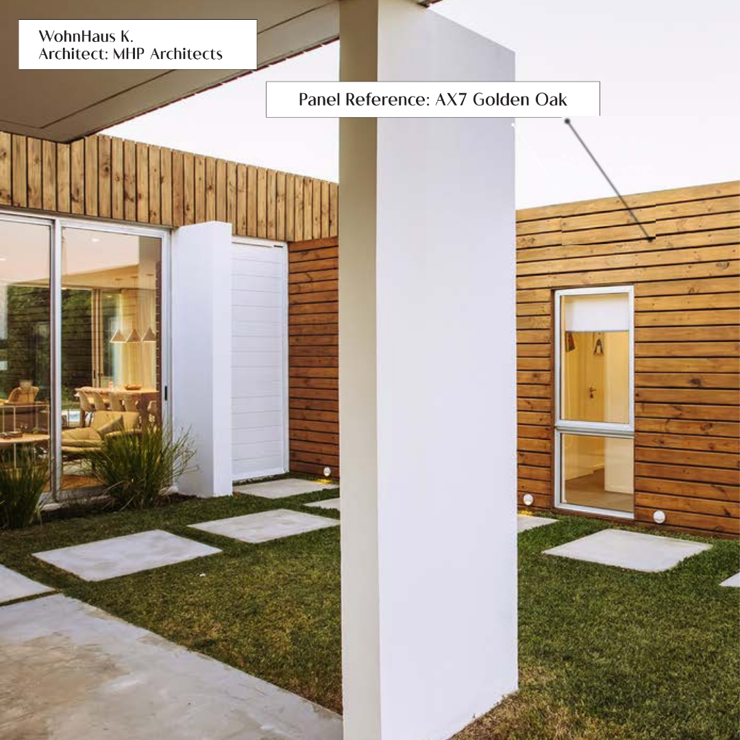 AX 7: GOLDEN OAK / ALUCLAD LOUVERS / ACP BASED LOUVERS / 9 FT x 135 MM x 20 MM