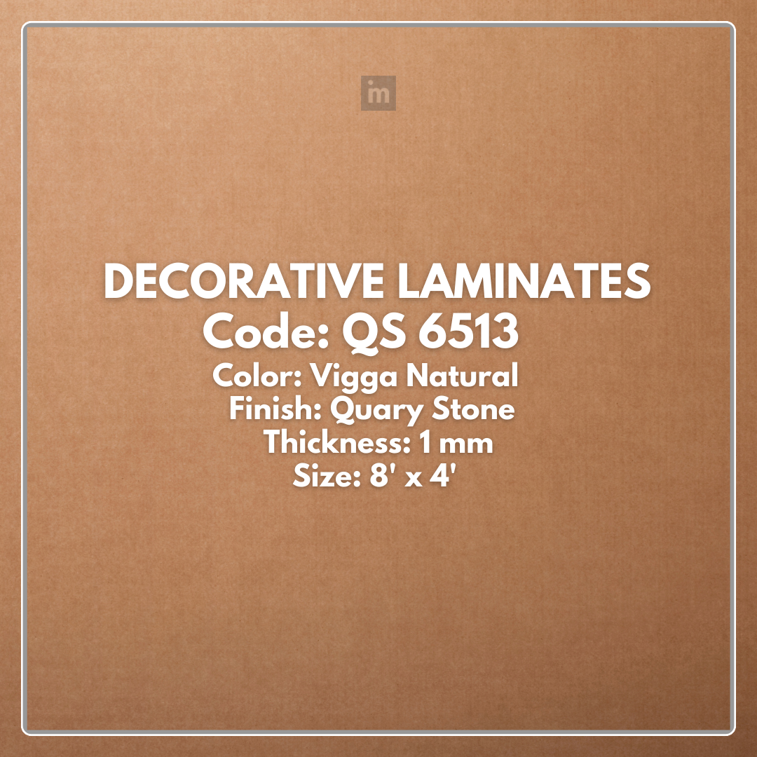 QS - 6513 VIGGA NATURAL / QUARY STONE / DECORATIVE LAMINATE / THINK LUXURY  - 1MM - 8FT x 4FT