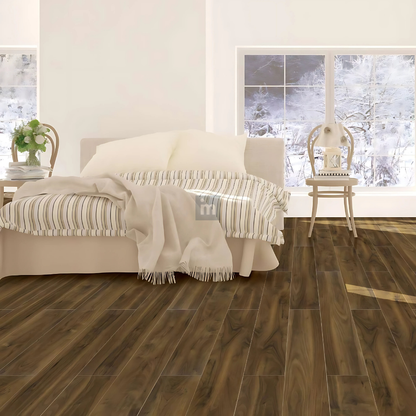 785 - QUATTRO WALNUT - AC4 1218MM X 198MM X 8MM - MAJESTIC - LAMINATE WOODEN  FLOORING