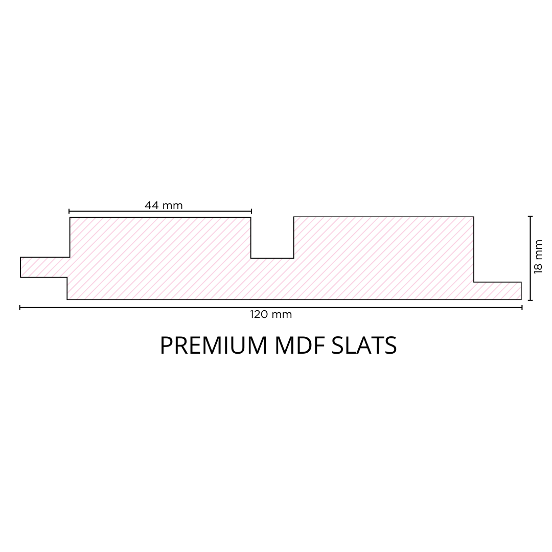 RC 1022 / LOUVERS / FLUTED PANELS / 120 MM x 2900 MM x 18 MM / PREMIUM HDF SLATS