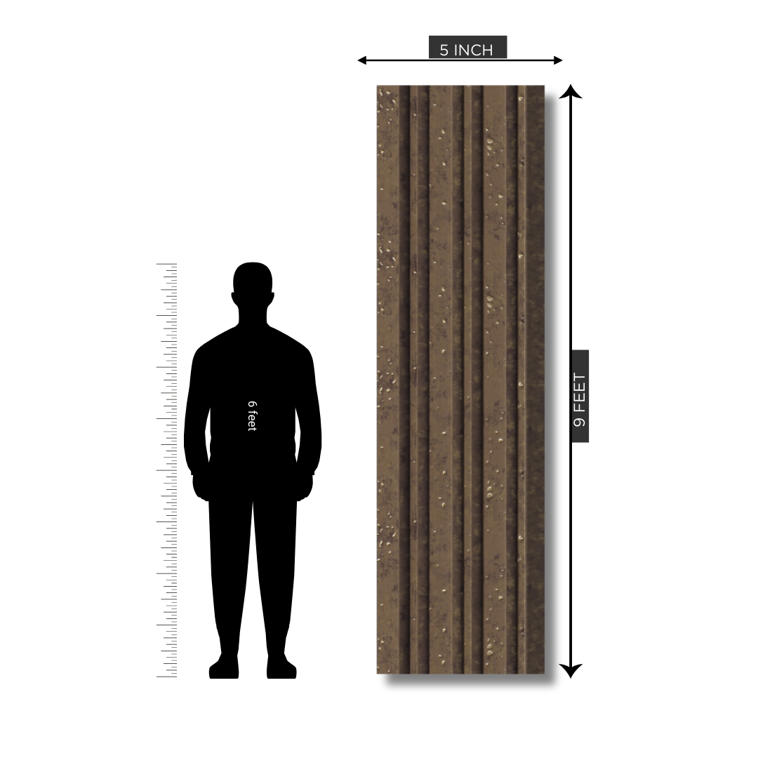 RG 500 / RANG LOUVERS / GROOVE SEAMLESS PLANKS / 9 FT x 5 INCHES x 12MM
