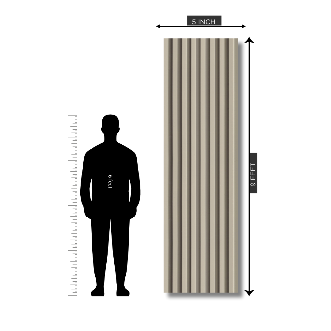 RG 581 / RANG LOUVERS / GROOVE SEAMLESS PLANKS / 9 FT x 5 INCHES x 12MM