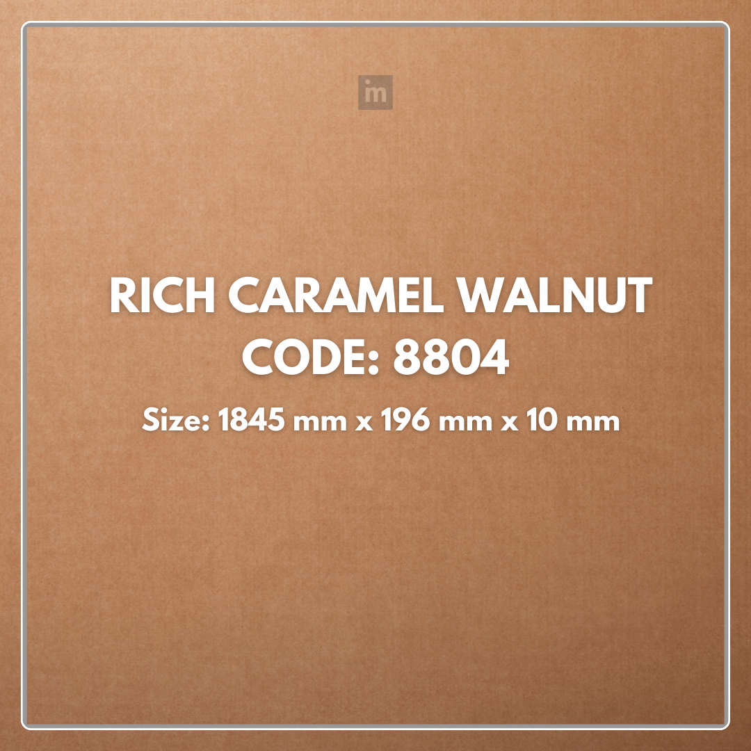 8804 - RICH CARAMEL WALNUT - 1845MM X 196MM X 10MM - IMMENSO - WOOD FLOORS - HYBRID LAMINATE FLOORING
