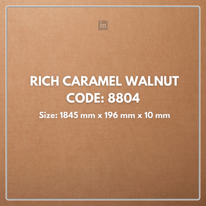 8804 - RICH CARAMEL WALNUT - 1845MM X 196MM X 10MM - IMMENSO - WOOD FLOORS - HYBRID LAMINATE FLOORING