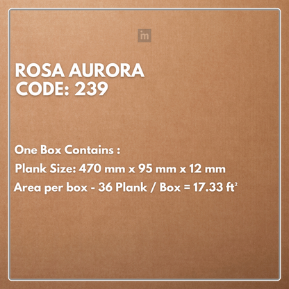 239 - ROSA AURORA - AC5  470MM X 95MM X 12MM - HERRINGBONE COLLECTION - REAL WOOD - MATT SURFACE - LAMINATE FLOORING