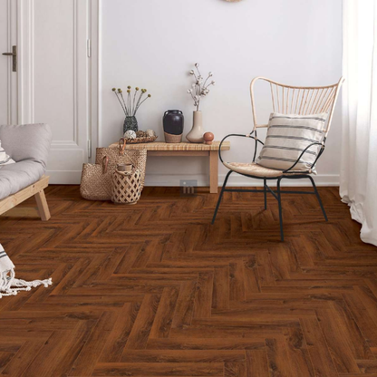 239 - ROSA AURORA - AC5  470MM X 95MM X 12MM - HERRINGBONE COLLECTION - REAL WOOD - MATT SURFACE - LAMINATE FLOORING