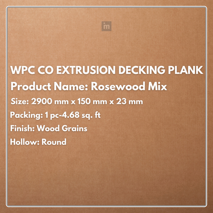 ROSEWOOD MIX - WPC CO EXTRUSION DECKING PLANK - FLOORWALK  - LAMINATE FLOORING