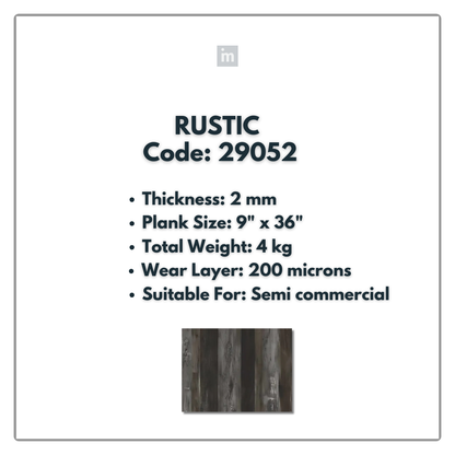 29052 - RUSTIC - 6" X 36" X 2MM - PVC FLOORING - VINYL  PLANKS &  TILES -  SOLUTIA - FLOORING