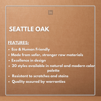 SEATTLE OAK - 152.4MM X 914.4MM X 1.5MM  - WOOD VINYL  PLANKS - THE DIVINE COLLECTION - FLOORING