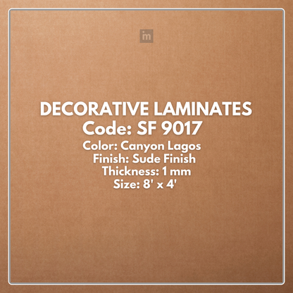 SF - 9017  CANYON LAGOS / SUDE FINISH / DECORATIVE LAMINATE / THINK LUXURY  - 1MM - 8FT x 4FT