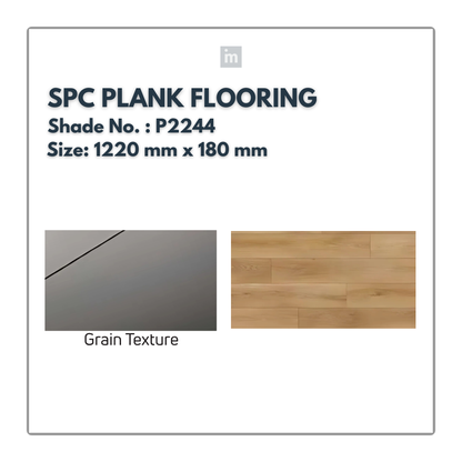 P 2244 - GRAIN TEXTURE  - SPC PLANK FLOORING - 1220MM X 180MM X 0.3/5 + 1MM  - STUPA - SPC COLLECTION - FLOORING
