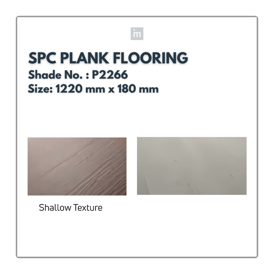 P 2266 - SHALLOW TEXTURE  - SPC PLANK FLOORING - 1220MM X 180MM X 0.3/5 + 1MM  - STUPA - SPC COLLECTION - FLOORING