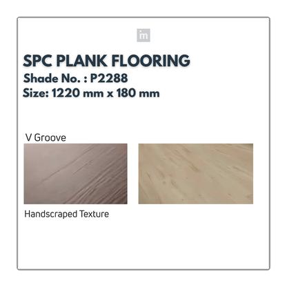 P 2288 - HANDSCRAPED TEXTURE  - SPC PLANK FLOORING - 1220MM X 180MM X 0.3/5 + 1MM  - STUPA - SPC COLLECTION - FLOORING