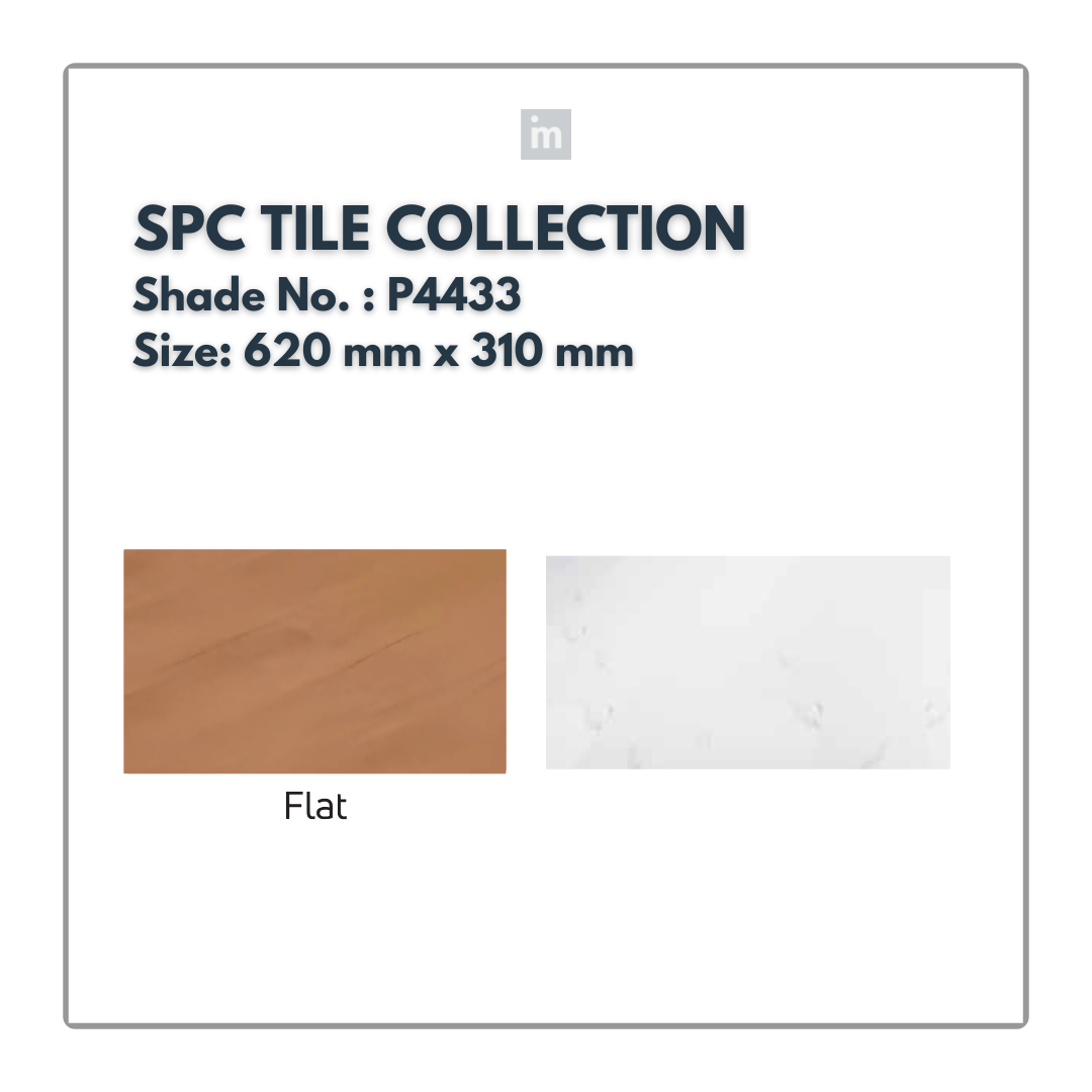 P 4433 - FLAT - SPC TILE FLOORING - 620MM X 310MM X 0.3/5 + 1MM  - STUPA - SPC COLLECTION - FLOORING