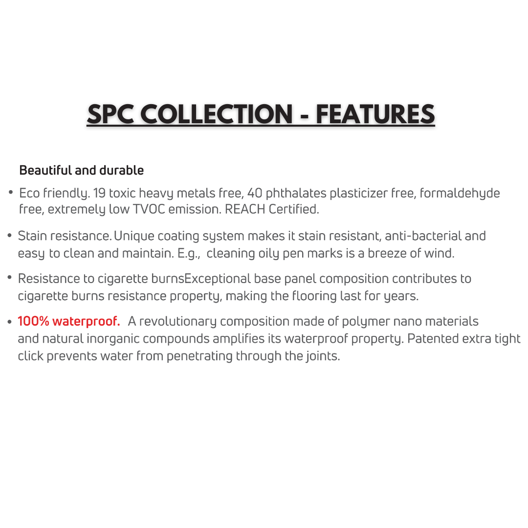 P 4444 - FLAT - SPC TILE FLOORING - 620MM X 310MM X 0.3/5 + 1MM  - STUPA - SPC COLLECTION - FLOORING