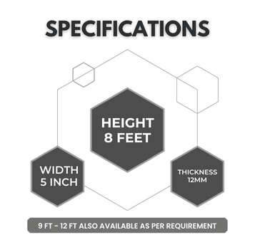 LV 514 - HEIGHT 8 FEET X WIDTH 5 INCH X THICKNESS 12MM - FLUTED LOUVERS - DECORATIVE CHARCOAL PANELS