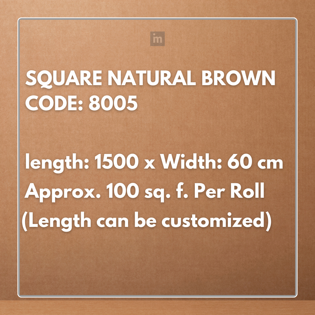 SQUARE NATURAL BROWN - 8005 - 60 CM WIDTH X 1500 CM LENGTH X 100 SQF. - CANE WEBBING