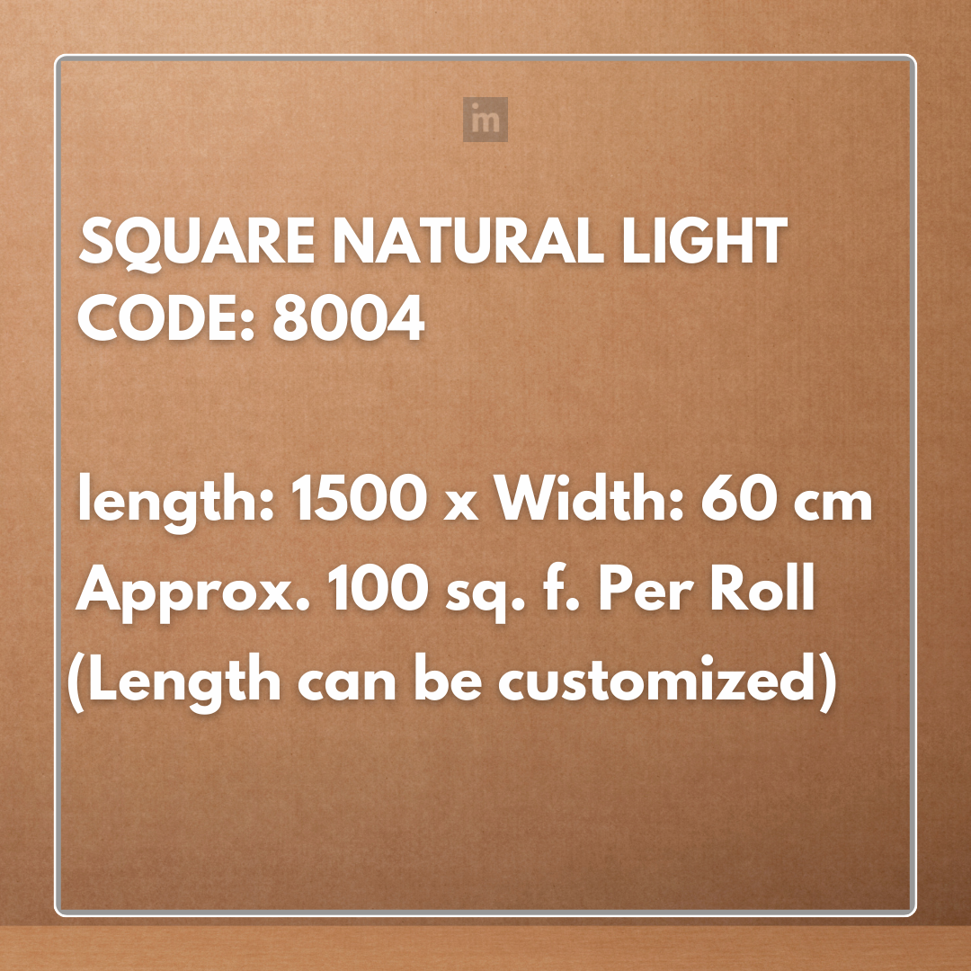SQUARE NATURAL LIGHT - 8004 - 60 CM WIDTH X 1500 CM LENGTH X 100 SQF. - CANE WEBBING