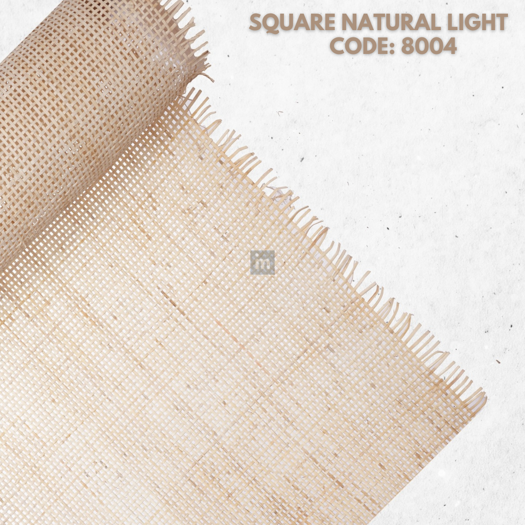 SQUARE NATURAL LIGHT - 8004 - 60 CM WIDTH X 1500 CM LENGTH X 100 SQF. - CANE WEBBING