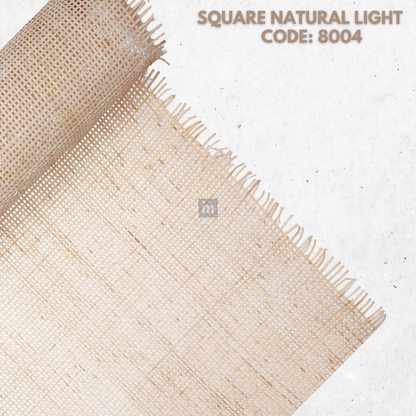 SQUARE NATURAL LIGHT - 8004 - 60 CM WIDTH X 1500 CM LENGTH X 100 SQF. - CANE WEBBING