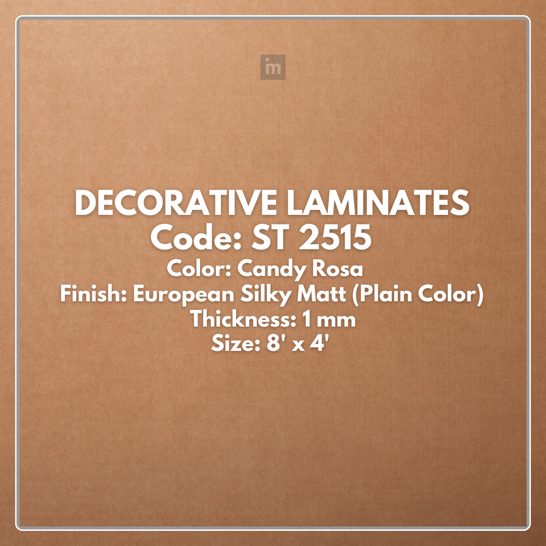 ST 2515 CANDY ROSA / EUROPEAN SILKY MATT / PLAIN COLOR / DECORATIVE LAMINATE / THINK LUXURY  - 1MM - 8FT x 4FT